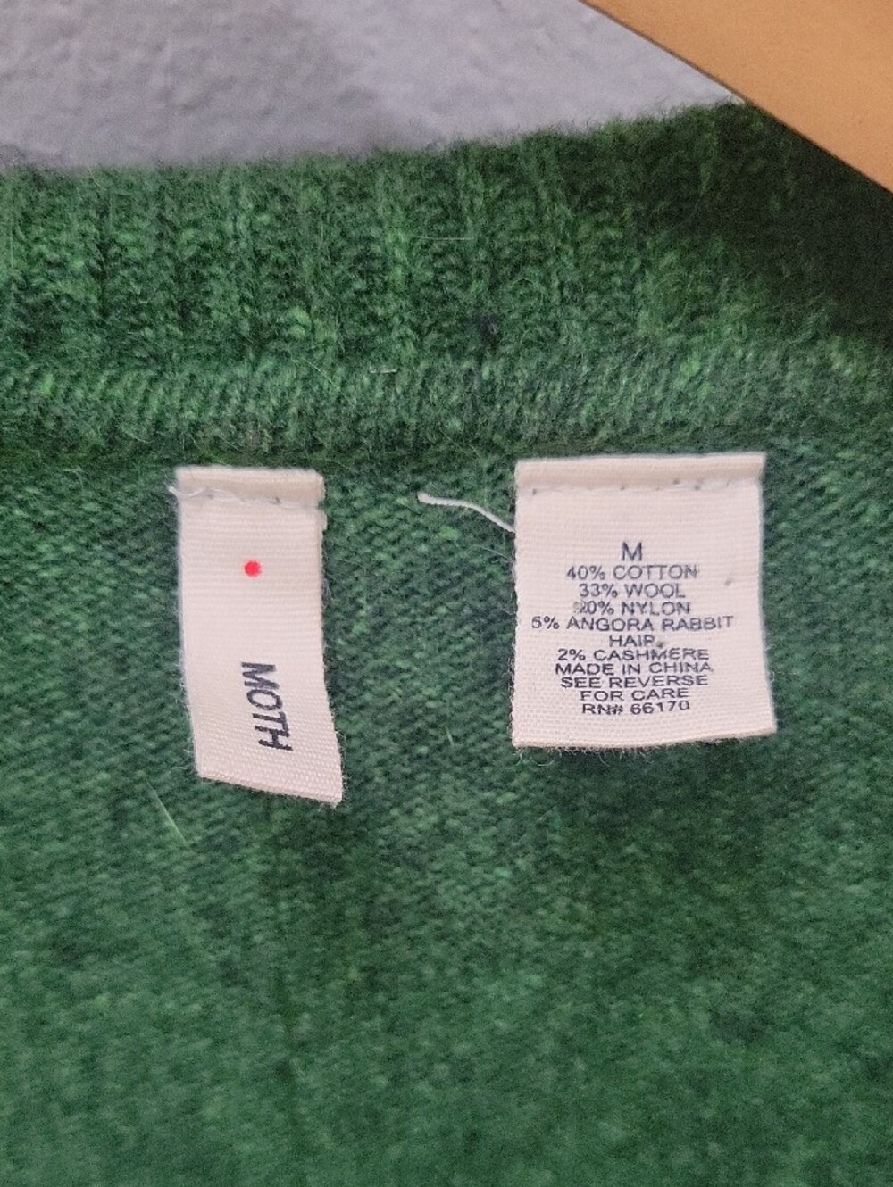 Anthropologie Moth Forest Green Knit Botton Front Bow Cardigan - Picture 2 of 4